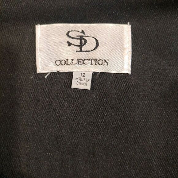 Evening Gown Women's Size 12 Dress Black Metallic Layered Swing SD Collection - Picture 5 of 9